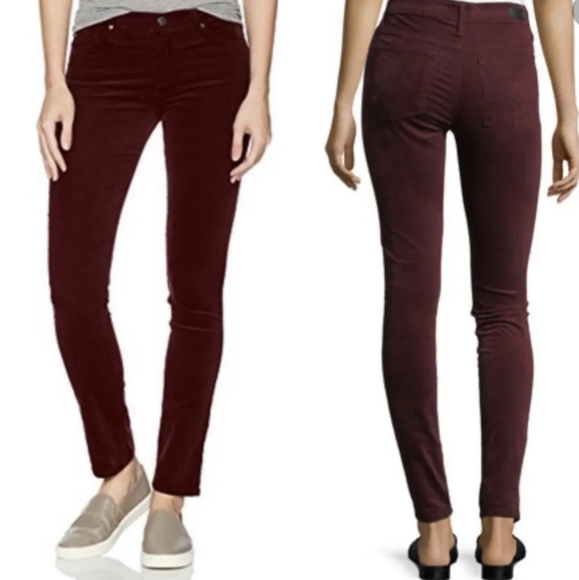 AG Adriano Goldschmied The Legging Super Skinny Corduroy Jeans Size 26 Low Rise - Picture 1 of 16